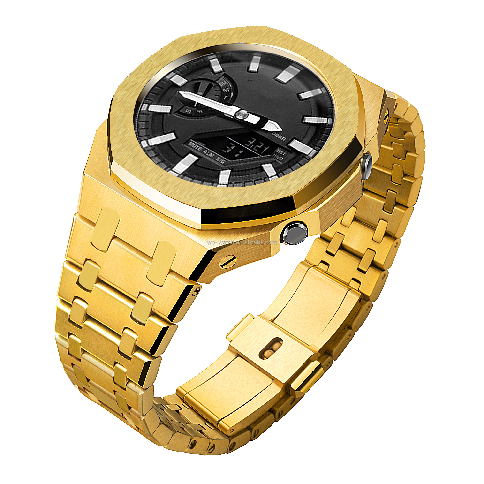 Casio Watch Modified Case Luxury Stainless Steel Watch Case And Band For Casio Ga2100