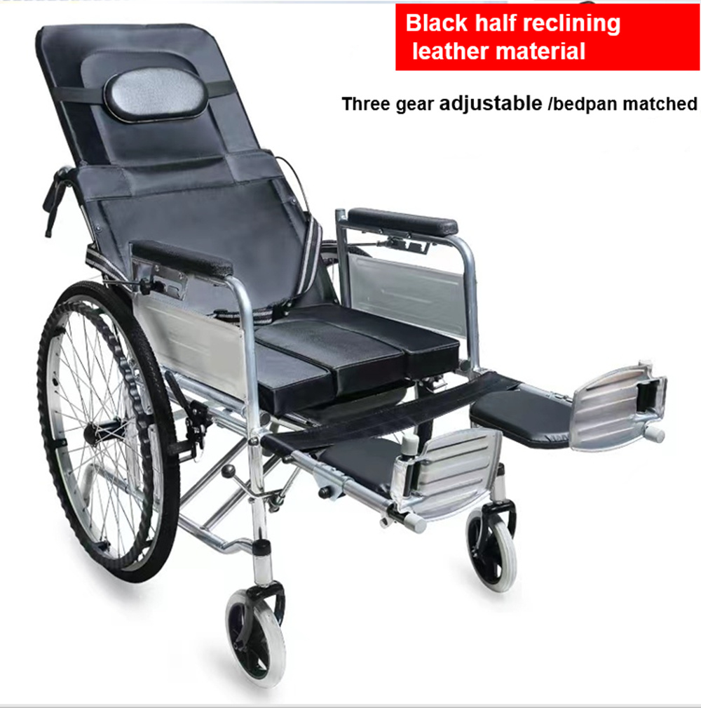 Hot Sales Extra Wide 200kg Weight Load Aluminum Alloy Large Manual Wheelchair for Disabled