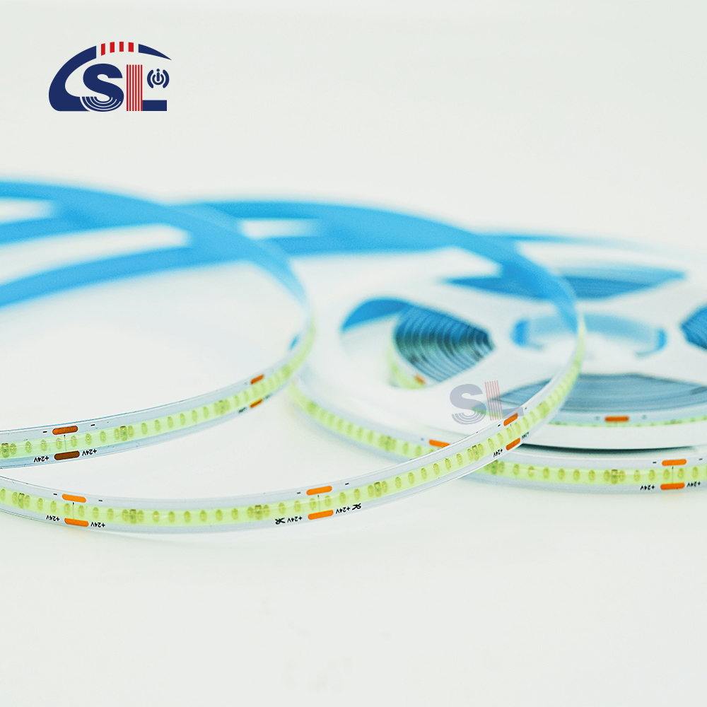 Electroplate COB 24v COB 320Ds 8mm Ra 85 Ice BLue Light Strip with 50000 Hour Lifespan