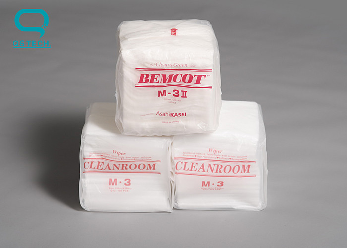 Cotton Cellulose Cleanroom Wipe Biodegradable 25x25cm High Absorbency