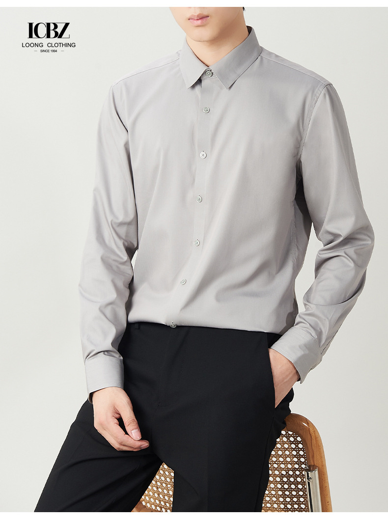 Gender Men Slim Fit Dress Shirt with Logo 100% Mercerised Blue/Red/Green/White Formal