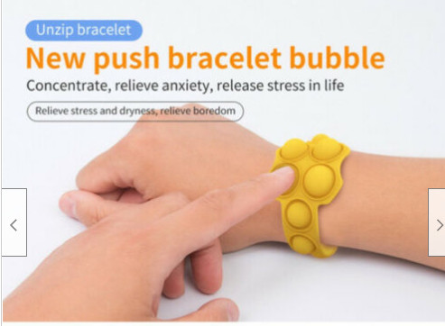 Stress Relief Silicone Pop It Fidget Wristband For Kids
