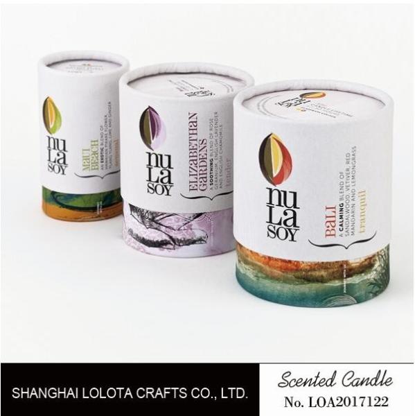 Personalised Picture Printed Soy Wick Candles , Scented Small Candles In Glass