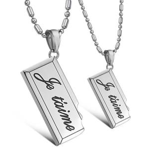 China New Fashion Tagor Jewelry 316L Stainless Steel couple Pendant Necklace TYGN194 wholesale
