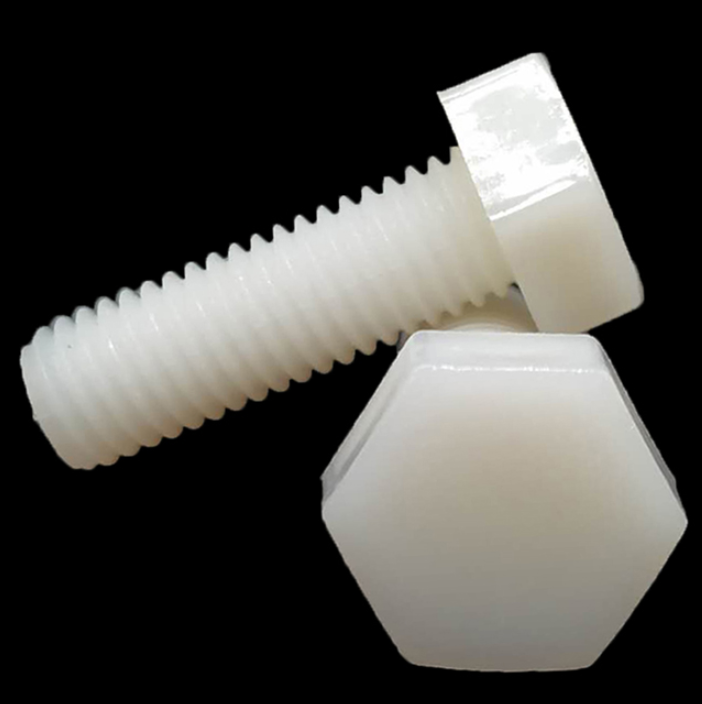 M6-170mm Nylon Screw Length Nylon Hex Bolt White Hexagon Head Insulated Plastic Bolt