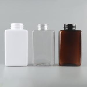 China 500ml PET square cosmetic packaging shampoo plastic bottle wholesale