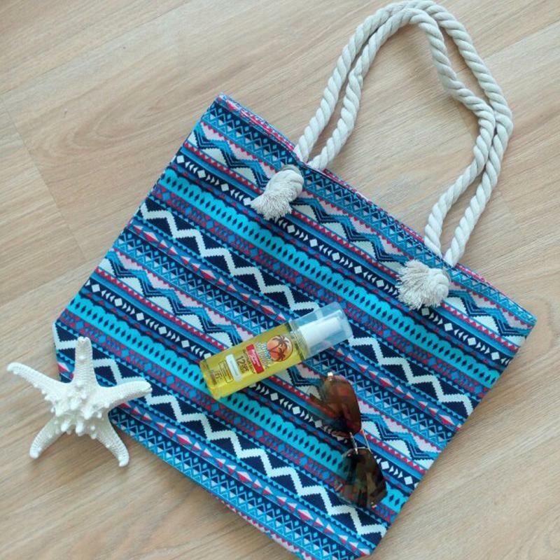 Packable Beach Bag Tote Unique Environmental Protection Long Strap
