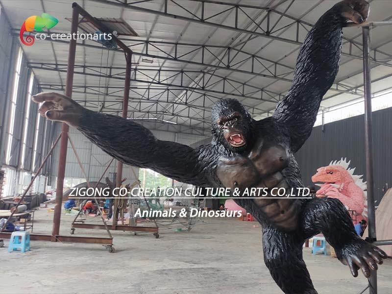 Customizable Moveable Animatronic Gorilla For Theme Park Remote Control