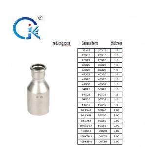 China Eco Friendly Stainless Steel Press Fittings DN22 Socket Pipe Fitting wholesale