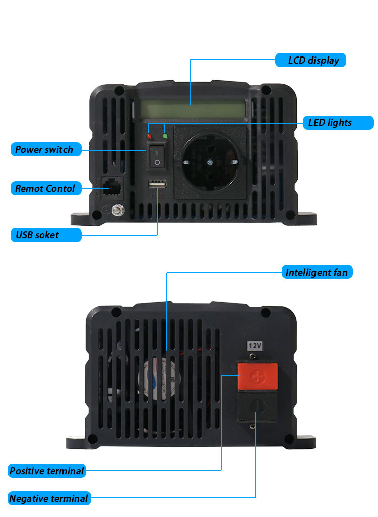 Off Grid Solar Inverter Pure Sine Wave Power Inverter 1000W 12V To 240V 230V 220v