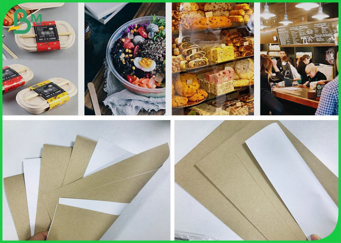 Flip Sided Kraft Paper Board White Solid surface Brown Color Back for Food Box