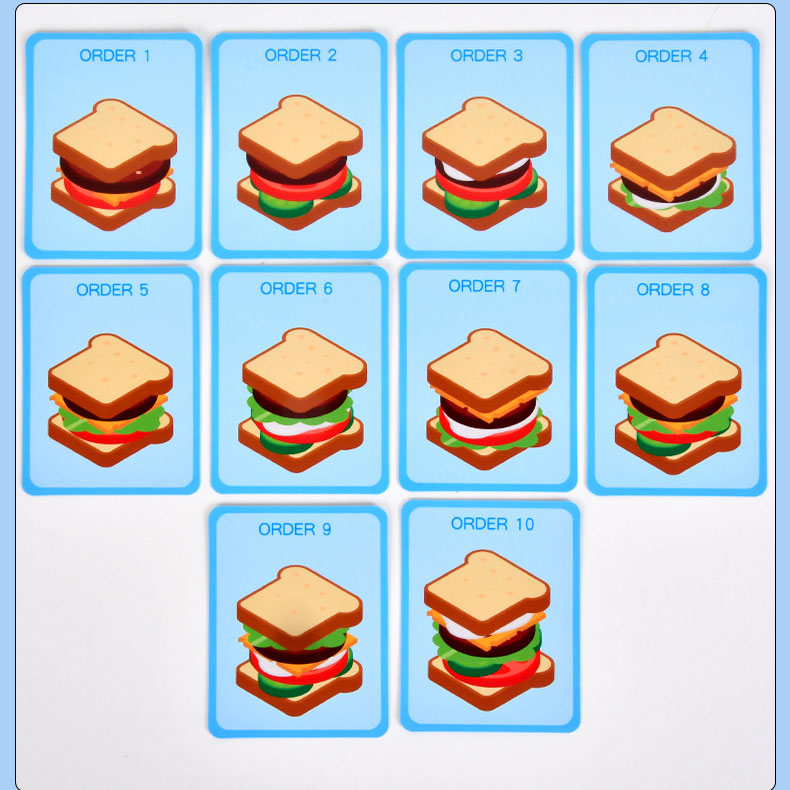 CPC CE Simulation Wooden Hamburger Sandwich Set Unisex Toy for Ages 0 to 24 Months