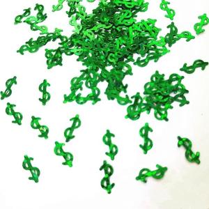 China Die Cutting Printing Prop Money Green Dollar Sign Glitter Green Money Sign for Theater Productions wholesale