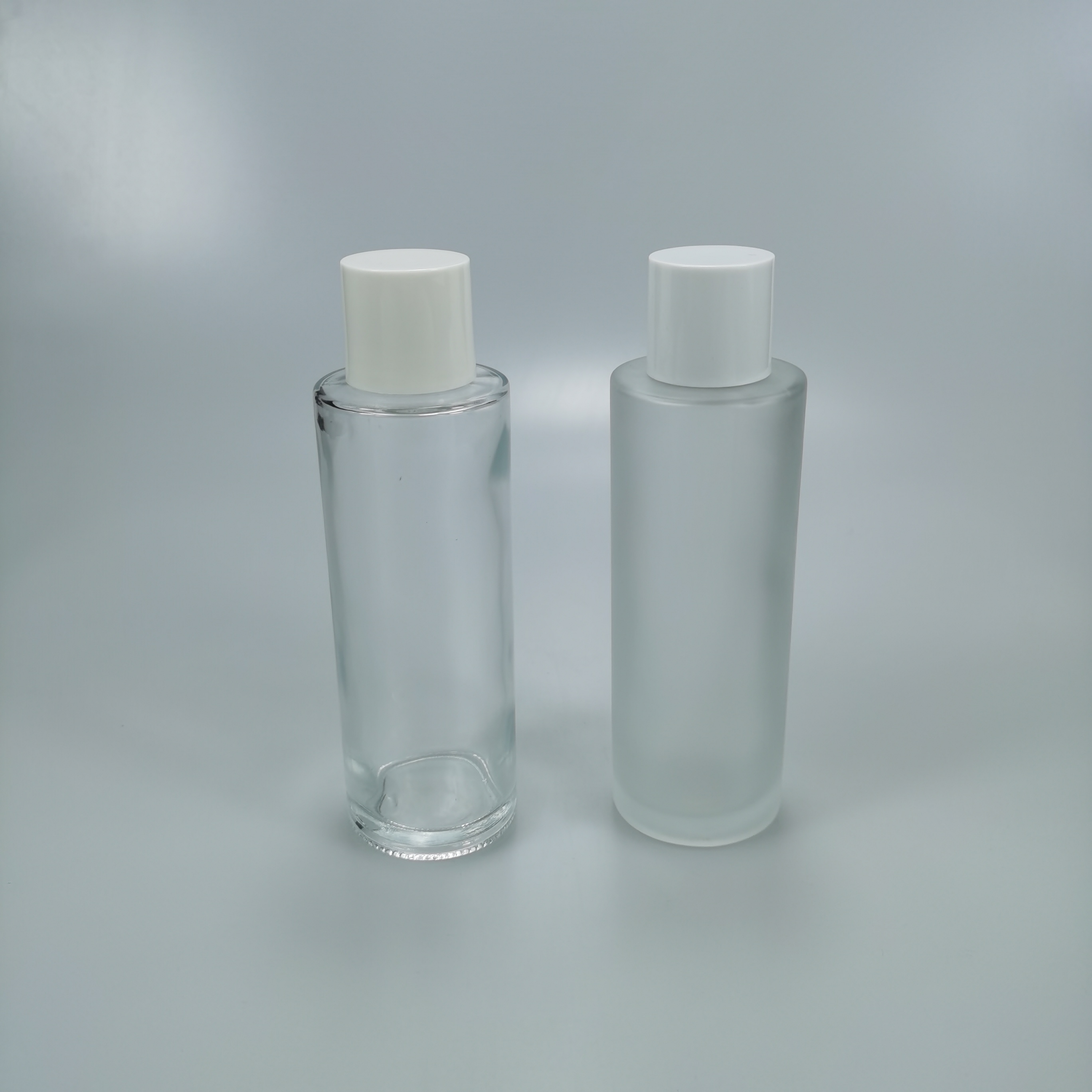 Glass Collar 100ml 150ml Frosted Cylinder Toner Bottle with Cap Body Material Glass
