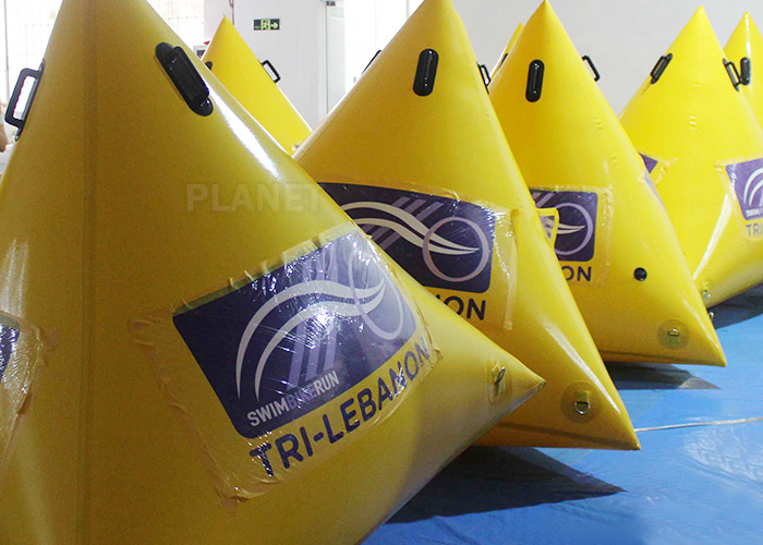 Customized Inflatable Race Buoys Green / Yellow / Blue 0.6 Mm PVC Tarpaulin