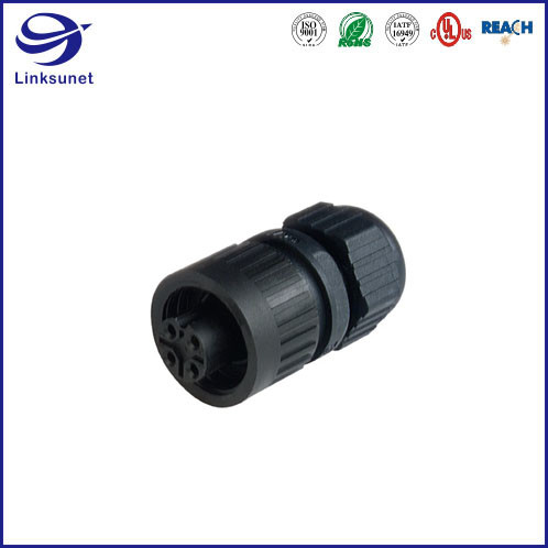 CA CM IP67 CA3LD Black Circular DIN Connectors For Electronic Wire Harness