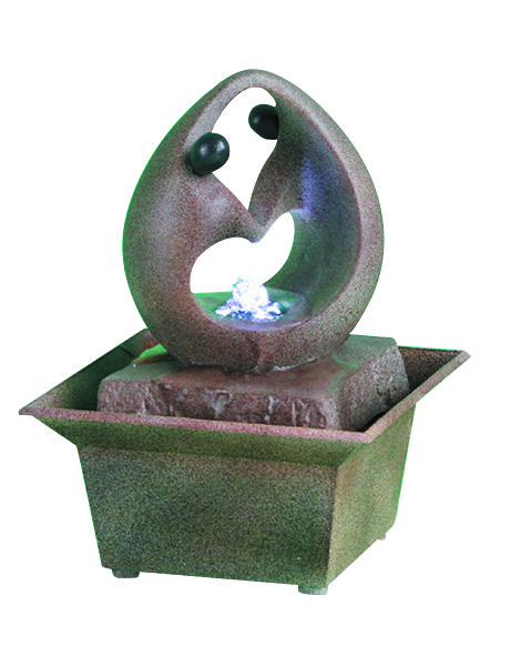 Modern Silhouette Faux Polyresin Table Top Water Fountains For Home , Marble Color