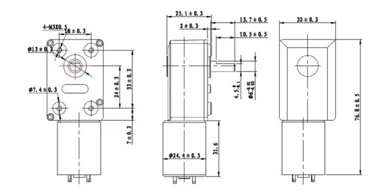 JGY370 12V DC Motor High Torque Worm Gearbox With Worm Gear