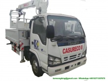 ISUZU Crane Truck With Bucket Lift for Electric Companies