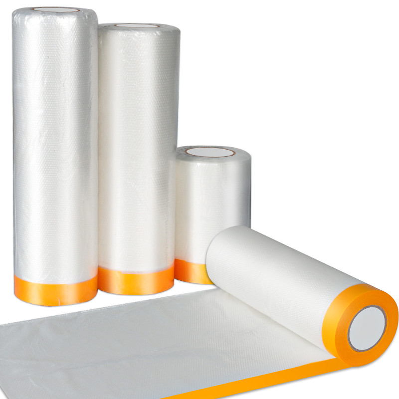 Industrial Pre Taped Masking Film Auto Painting For Decorators