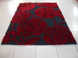 China Flower Structured Acrylic underlay Polyester Face Shaggy Rug Carpet wholesale