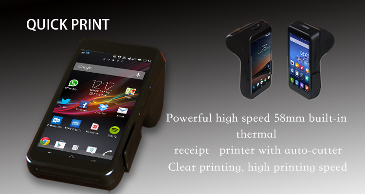 MTK 6580 Quad-Core Cortex A7 CPU POS Machine with Thermal Printer and Free Software