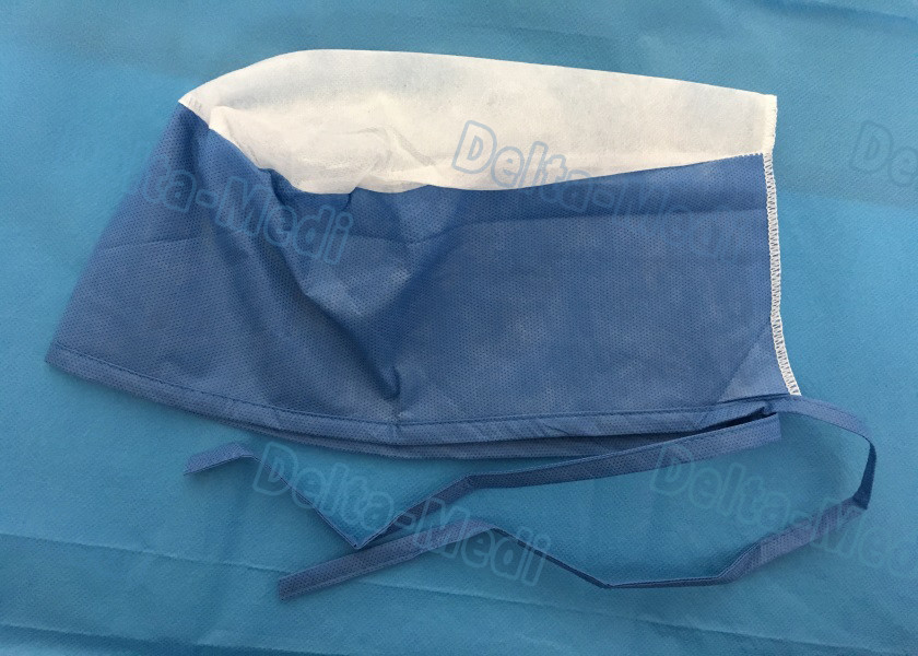 Doctor' S Disposable Medical Caps With White Crown , Breathable Disposable Operating Room Hats