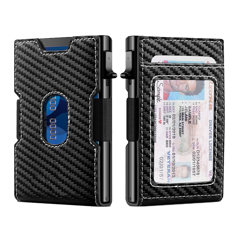 Package Size 10.3CM*6.5CM*1.5CM Slim Wallet Metal Wallet with Money Clip and RFID Blocking