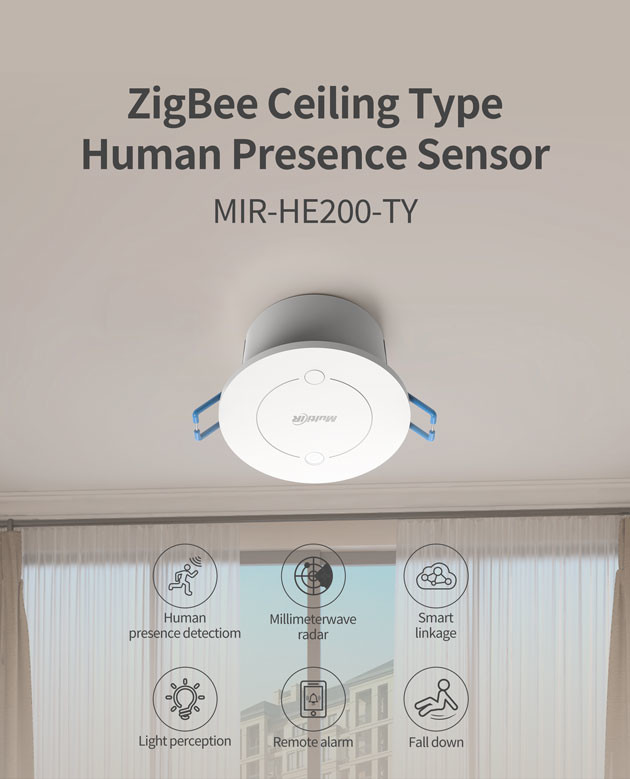 WiFi Tuya Human Presence Sensor 2.4GHz Millimeter Wave Radar With Light Sensor