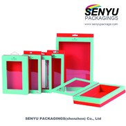 300g cardboard white window pvc box with your logo and custom surface coating and color printing