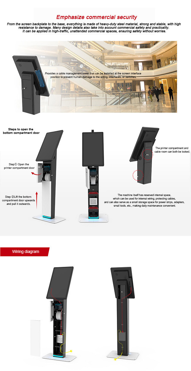 Self-Service Ordering Touchscreen Kiosk for Retail and Dining