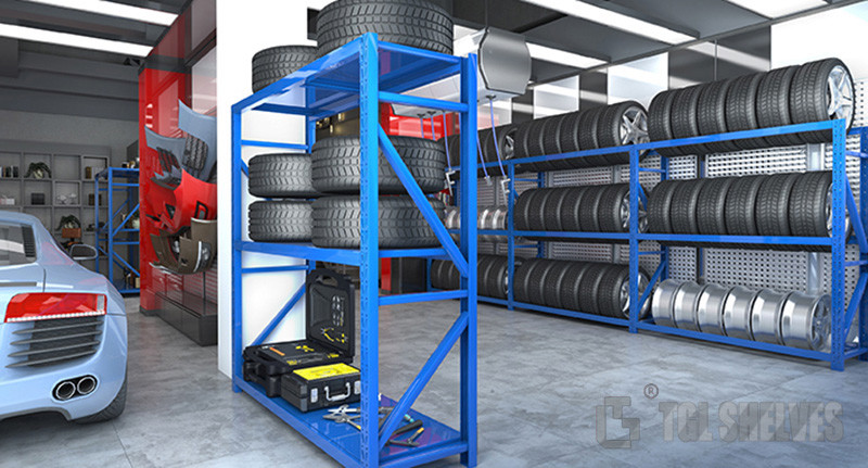 Garage Storage Warehouse Shelf Racks Anti Rust Powder Coating 2 Layers