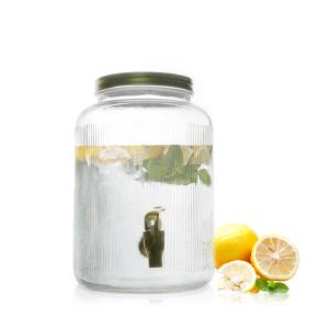 China 5L glass beverage juice dispenser with stainless steel tap wholesale