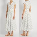 Fashion New Women Blue White Maxi Dress Girls Wrap Dress Ladies Striped Causal