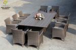 10-Person Garden Aluminum Outdoor Dining Furniture Patio Chairs and Table