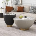 42cm High Marble Topped Pedestal Coffee Table