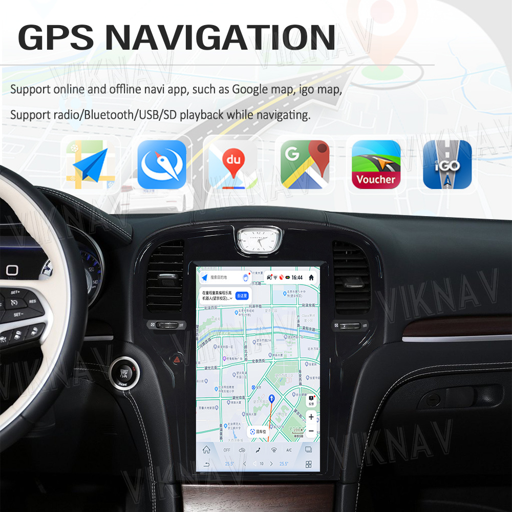 Stereo Touch Screen Car Radio For Chrysler 300C 2013-2019 Android 11 Wireless