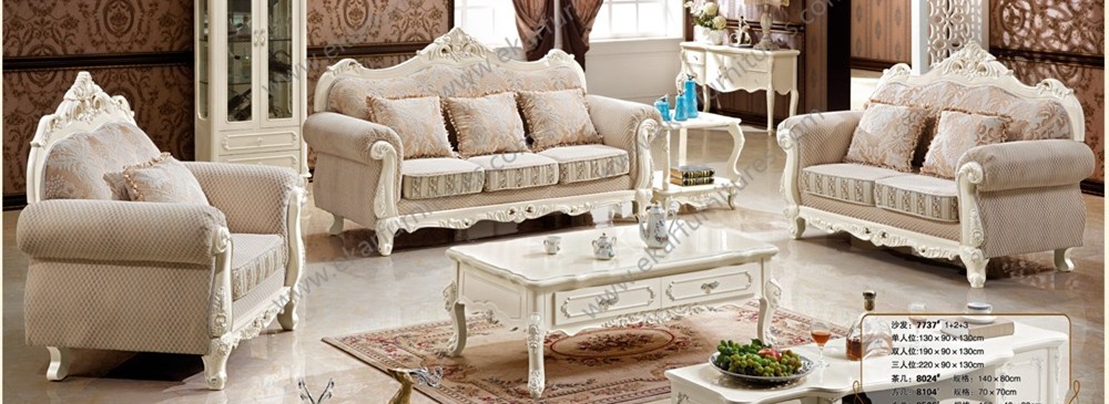 Classic European Living Room Leather Sofa Set Arab Furniture