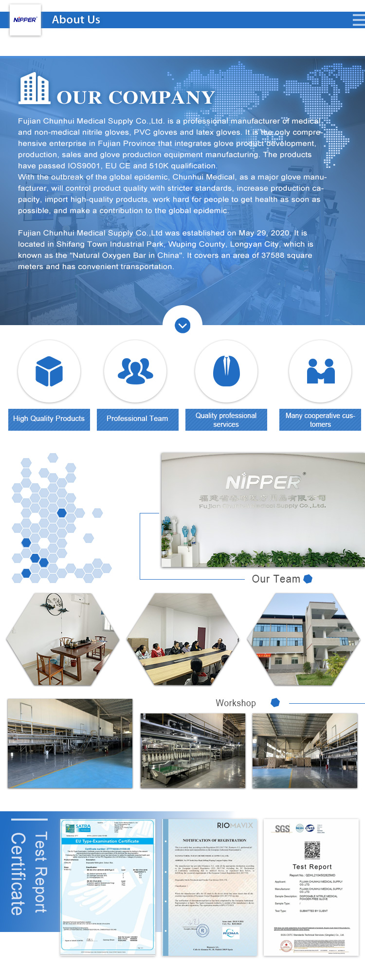 Safety Nitrile Gloves Latex Glove For Medical Examination