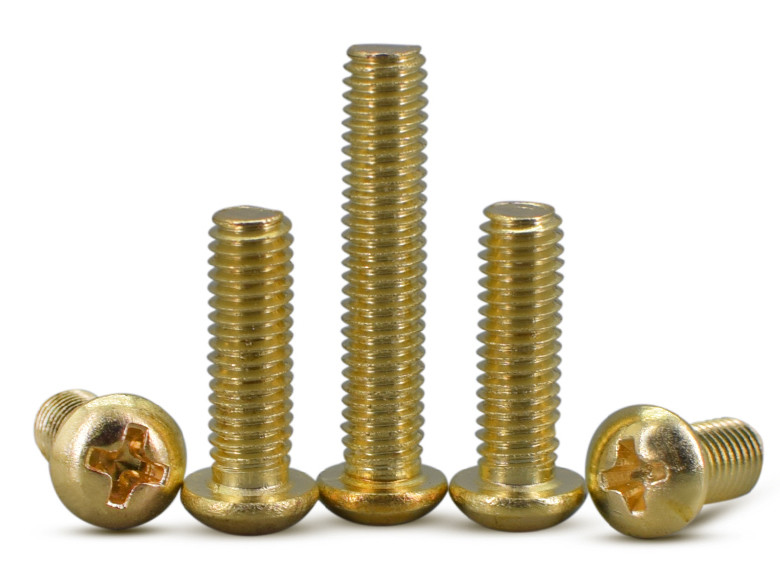 Brassl Pan Head Phillips Machine Screws DIN7985 Brass Rounded Head Phillips Screws