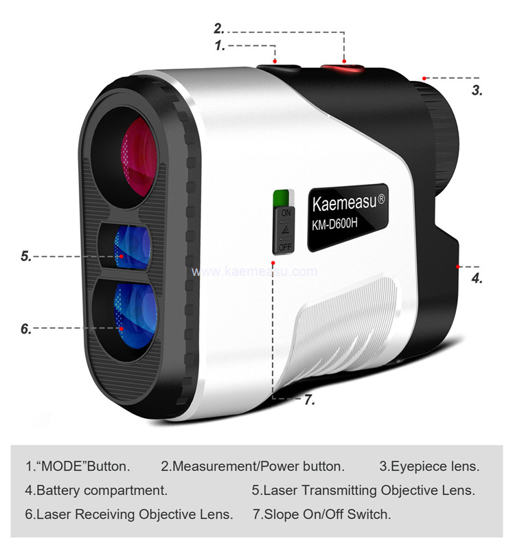 kaemeasu Hunting Rangefinder Golfing Shooting Telescope Angle Measuring Range Finder D600
