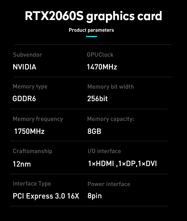 12nm Rtx 2060 Super Graphics Card 8gb Gddr6 256bit Computer Graphics Card