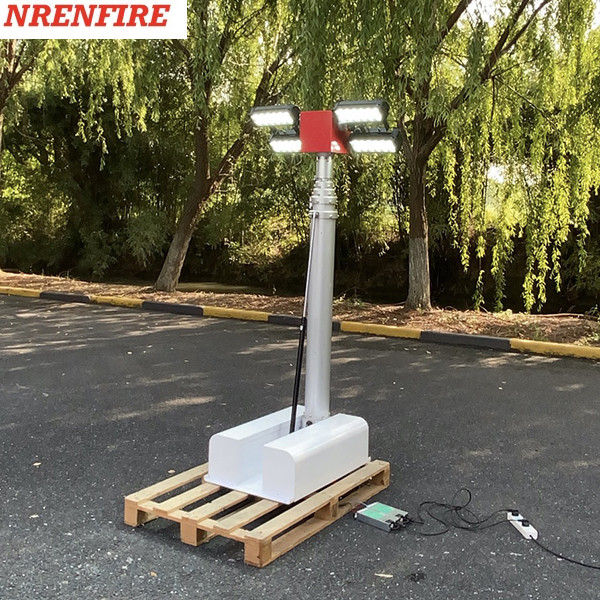 4x120W LED lamps mounted roof mast light 4.5m pneumatic telescopic mast, vehicle roof mount mast light tower
