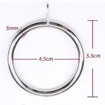 Silver 45mm Diameter 5mm Thickness Curtain Rod Rings With Gasket