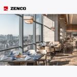 Modern Luxury Hotel Restaurant Furniture Set Solid Wood Table and Leather Chairs