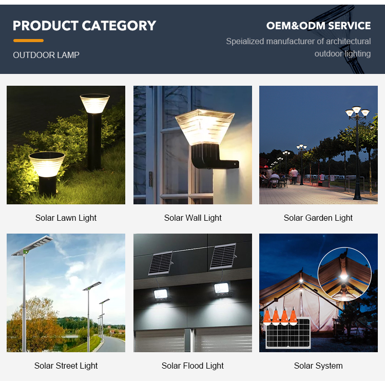 3000K 6500K Solar Powered Pole Light Outdoor Decorative Landscaping With Mono Solar Panels