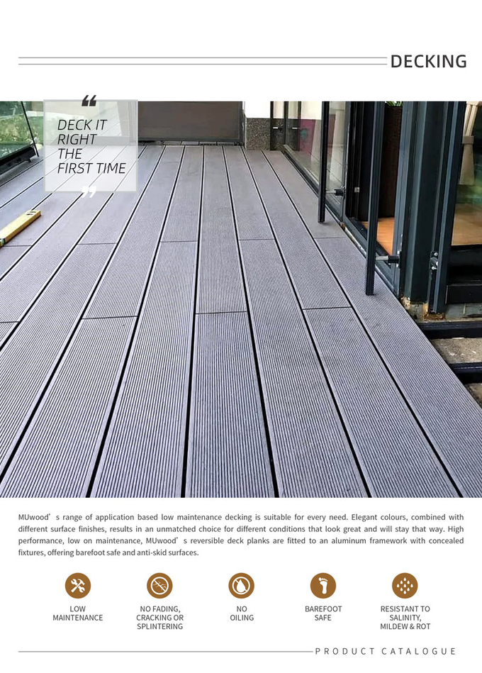 Customized Solid WPC Wood Plastic Composite Decking Tile Panel