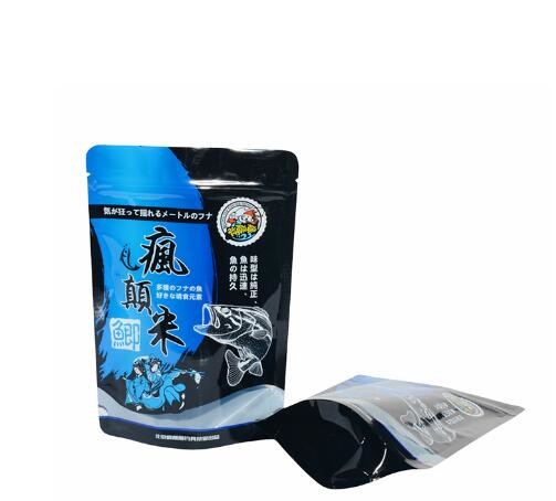 Custom Design Printing Packing Fish Feed LurePET Plastic Bag Fishing Food Bags With Resealable Zipper