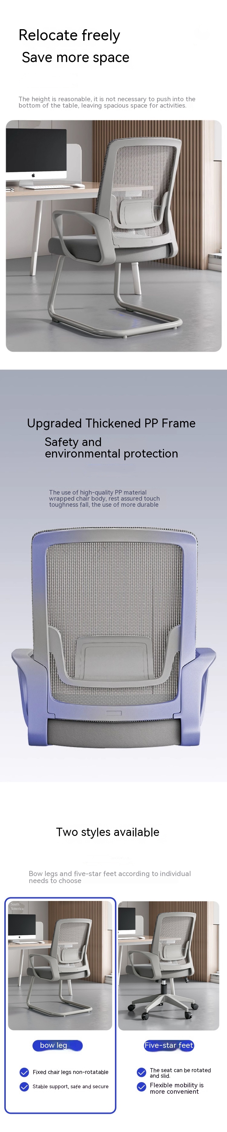 Porosity-Specific Lumbar Release Mesh Chair Reversible Armrest Office Chair for Office
