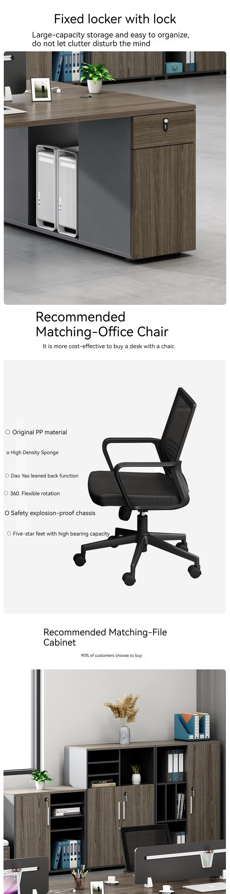 Mail Packing N Single/Double Office Desk and Chair Combination for Modern Workspaces